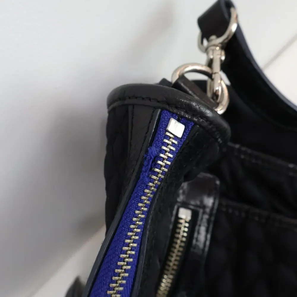 MZ Wallace Britt Black Diamond Quilted Bedford Nylon Handbag